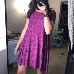 pink/purple printed t-shirt dress